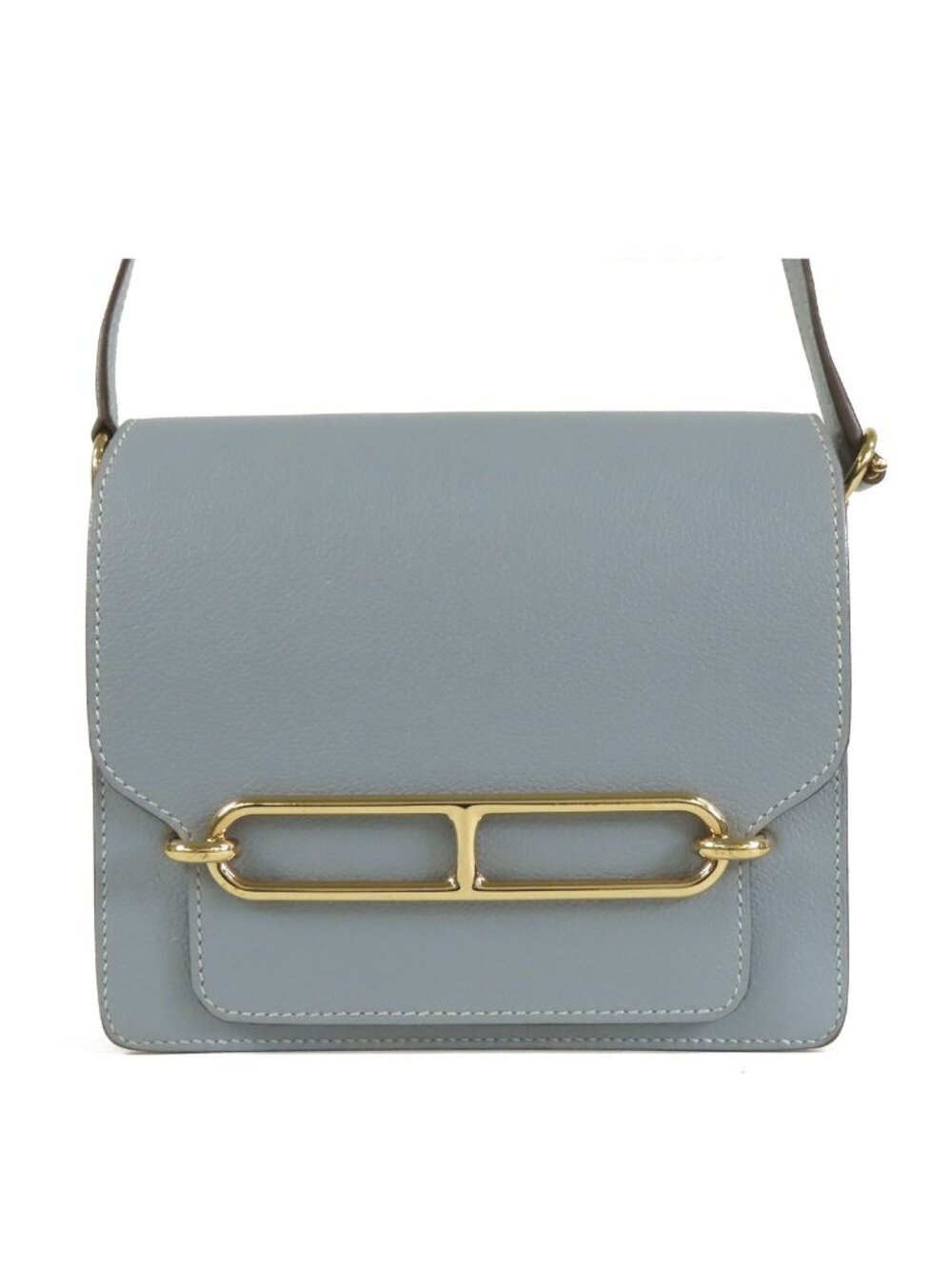 Hermes Roulis Mini Ciel Gold Evercolor Shoulder Bag